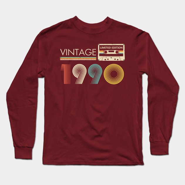 Vintage 1990 Limited Edition Cassette Long Sleeve T-Shirt by louismcfarland